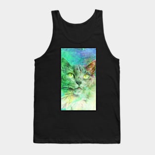 Abstract Art With Beautiful Cat Tank Top